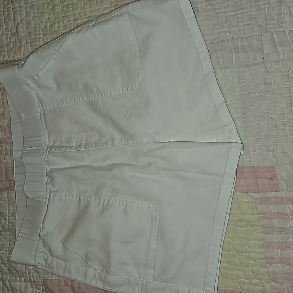 Large white cotton high waisted shorts. Wide elastic waist with belt loops. NWT